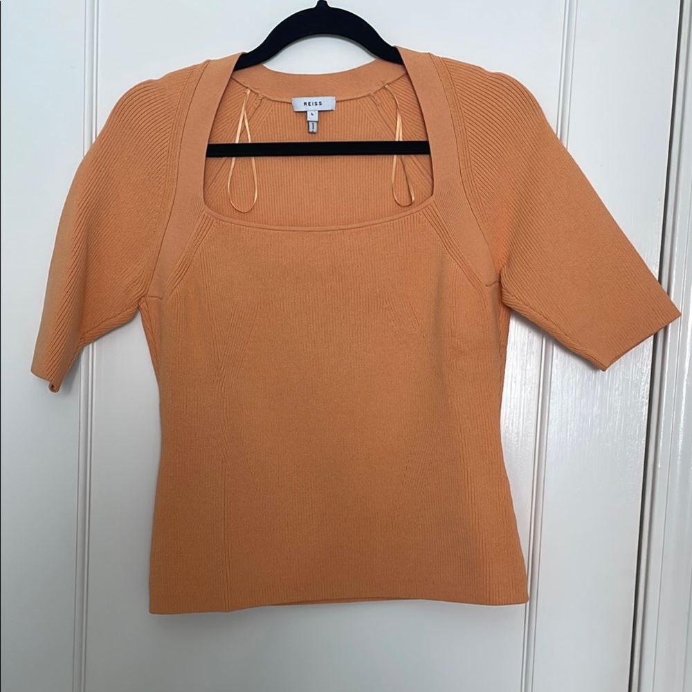 Reiss Orange Fitted Short Sleeve summer sweater
